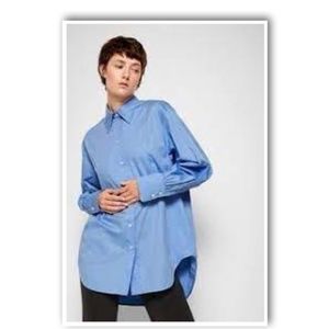 Viktoria Beckham Oversize Bib-Detail Shirt. Size 10
